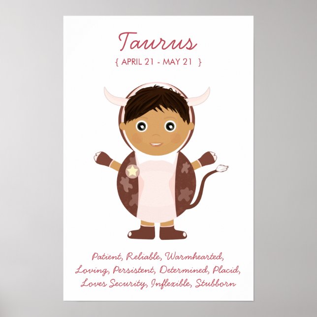 Taurus - Boy Horoscope Poster (Front)