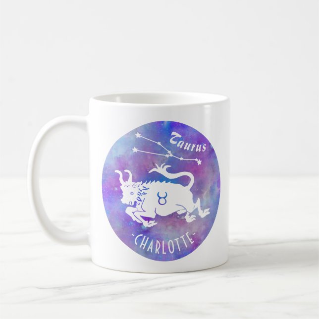 Taurus Bull Constellation Stars Name Birthday Gift Coffee Mug (Left)