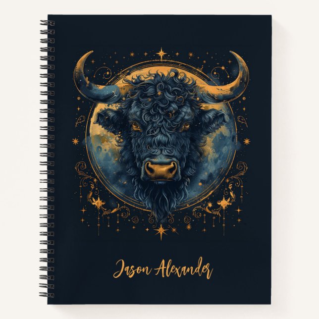 Taurus Bull School Notebook Toro Taurus Zodiac (Front)