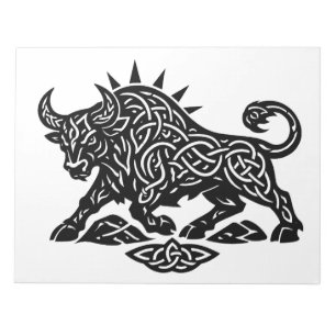 Taurus Bull Sigil — Earthbound Zodiac Inkwork Notepad
