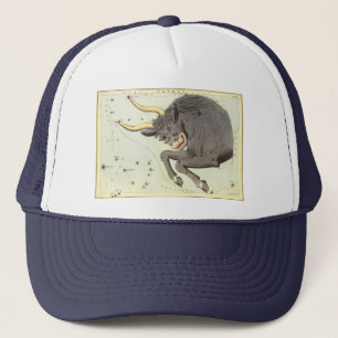 Taurus Bull, Vintage Constellation Urania's Mirror Trucker Hat
