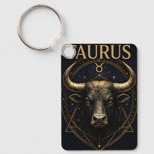 Taurus Bull Zodiac Celestial Astrology Symbol Key Ring