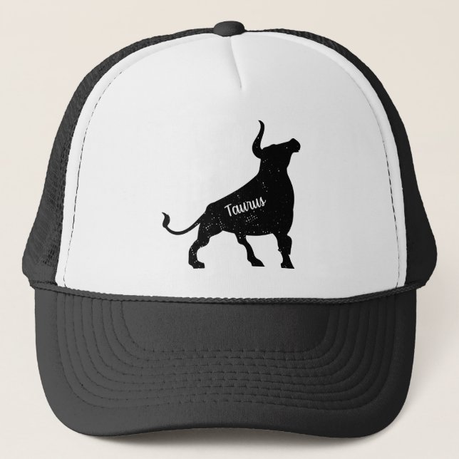 Taurus Bull zodiac sign constellation symbol Trucker Hat (Front)