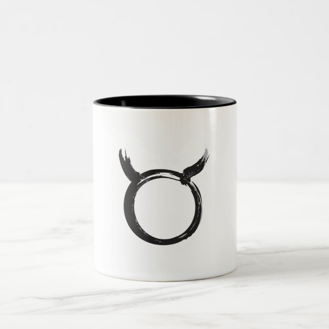 Taurus Bull Zodiac Sign Spring Astrology   Two-Tone Coffee Mug (Center)