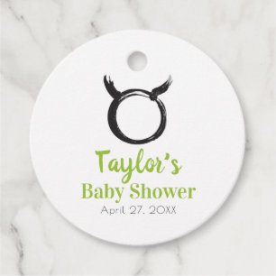 Taurus Bull Zodiac Spring Astrology Baby Shower  Favour Tags