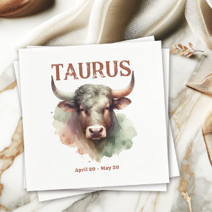 Taurus Bull Zodiac Themed Birthday Party Napkin