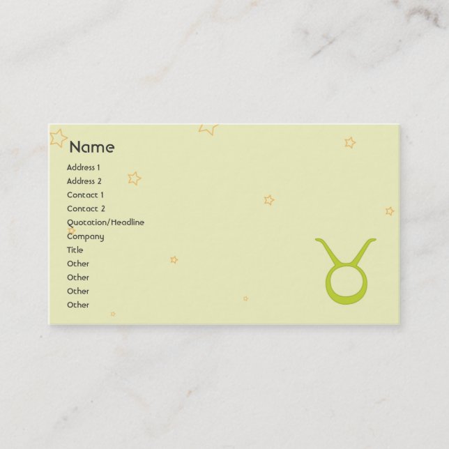 Taurus - Business Card (Front)