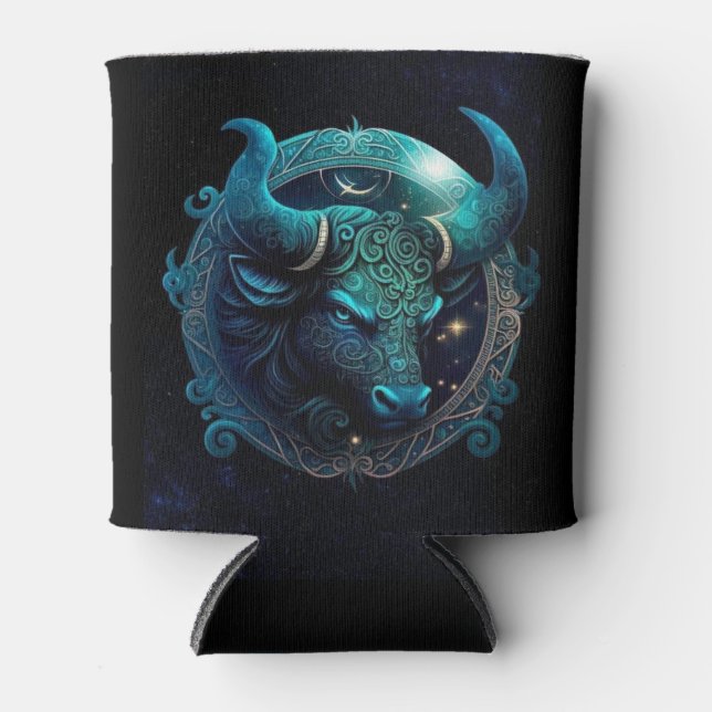 Taurus Can Cooler – Zodiac-Themed (Front)