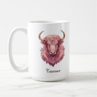 Taurus Celestial Zodiac Mug - Pink Bull Art