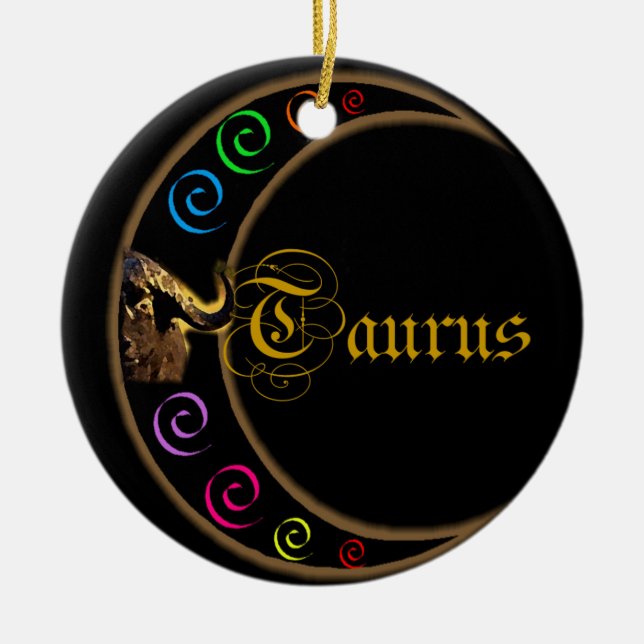 Taurus Ceramic Tree Decoration (Front)