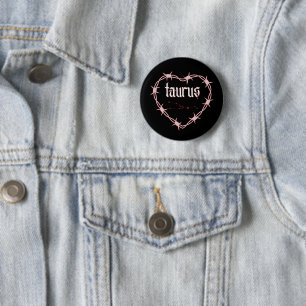 Taurus Constellation Gothic Edgy Birthday 6 Cm Round Badge