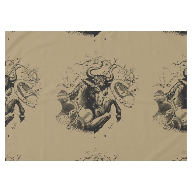 Taurus Constellation Hevelius 1690 Engraving Tablecloth (Front (Horizontal))