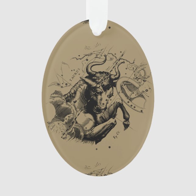 Taurus Constellation Map by Hevelius circa 1690 Ornament (Front)