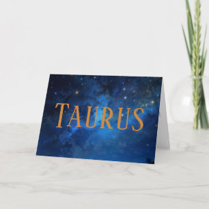 Taurus & Cosmos Birthday Card