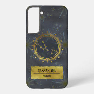 Taurus Dark Zodiac Astrology: Black & Gold Samsung Galaxy Case