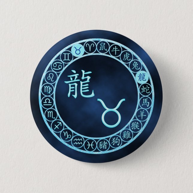 Taurus/Dragon 6 Cm Round Badge (Front)