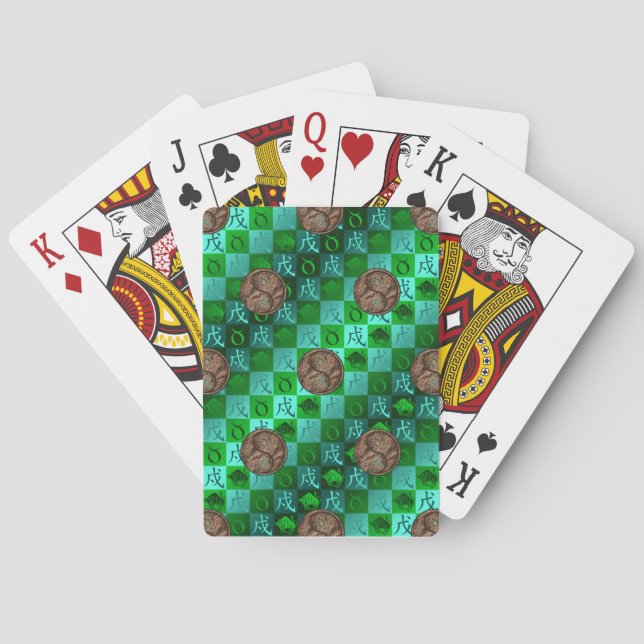 Taurus & Earth Dog Playing Cards (Back)