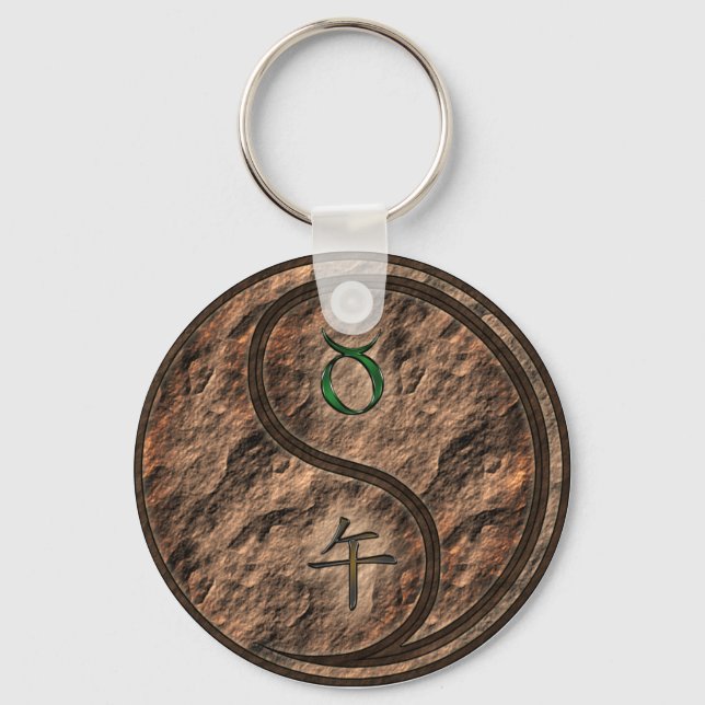 Taurus & Earth Horse Key Ring (Front)