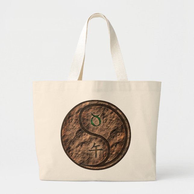 Taurus & Earth Horse Large Tote Bag (Front)
