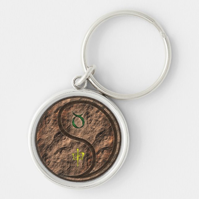 Taurus & Earth Monkey Key Ring (Front)