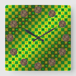 Taurus & Earth Monkey Square Wall Clock