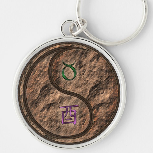 Taurus & Earth Rooster Key Ring (Front)