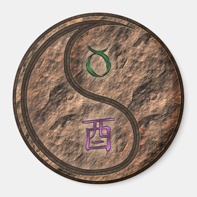 Taurus & Earth Rooster Magnet (Front)