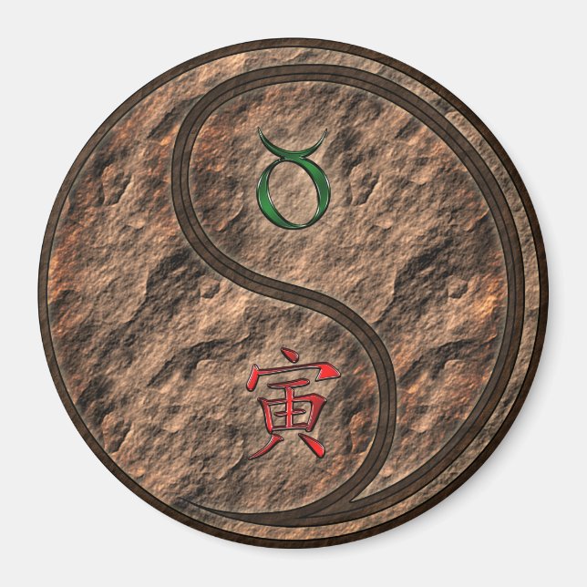 Taurus & Earth Tiger Magnet (Front)