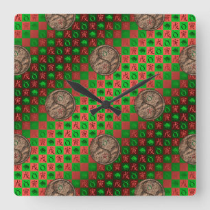 Taurus & Earth Tiger Square Wall Clock