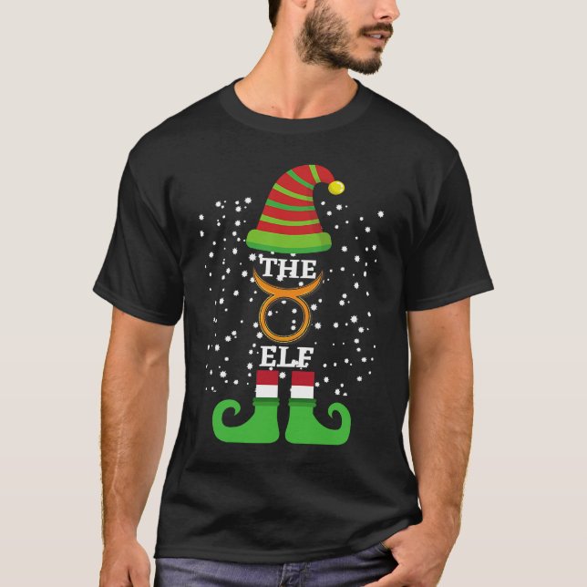 Taurus Elf zodiac Birthday  Elf Christmas T-Shirt (Front)