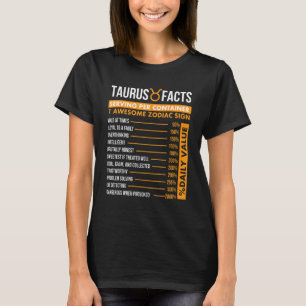 Taurus Facts Zodiac Sign Astrology Symbol Horosco T-Shirt