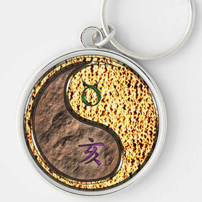 Taurus & Fire Boar Key Ring (Front)