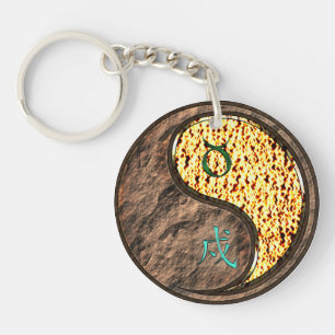 Taurus & Fire Dog Key Ring