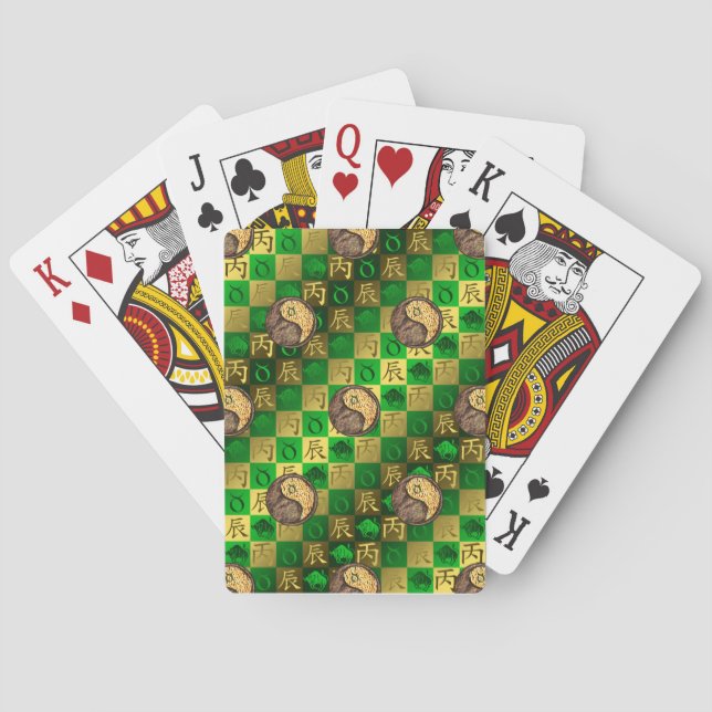 Taurus & Fire Dragon Playing Cards (Back)
