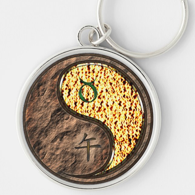 Taurus & Fire Horse Key Ring (Front)