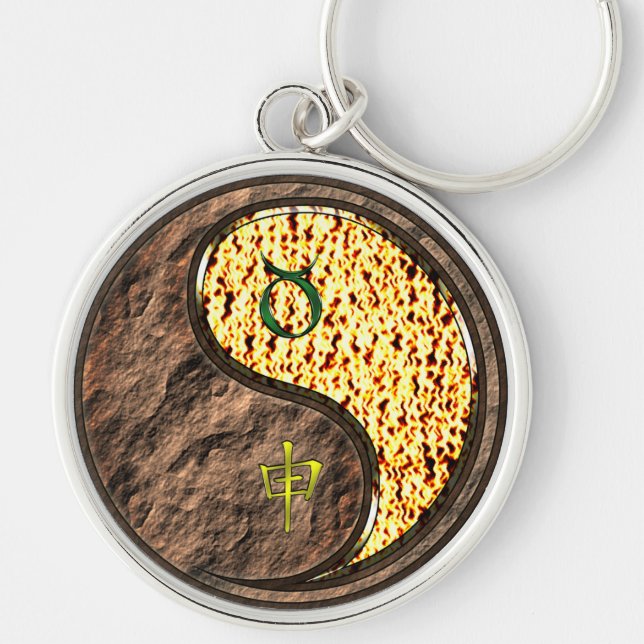 Taurus & Fire Monkey Key Ring (Front)