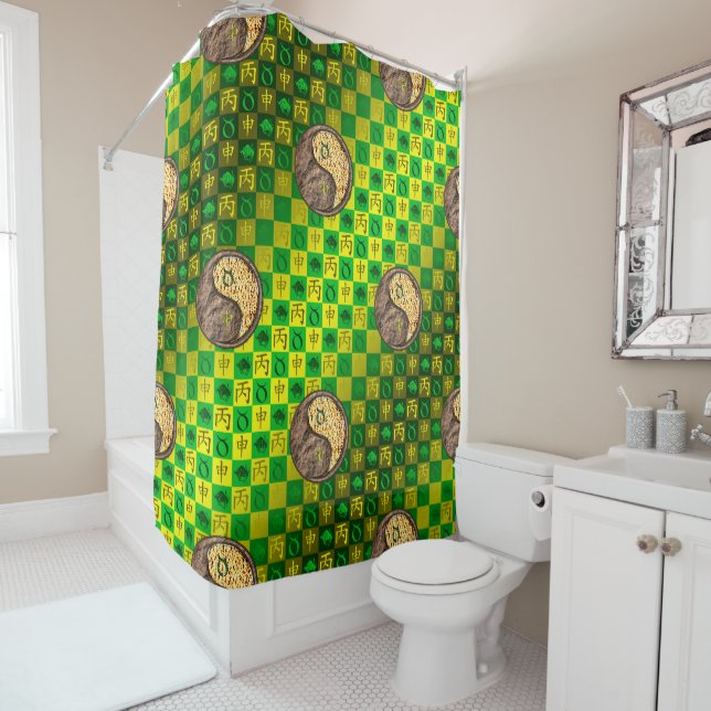 Taurus & Fire Monkey Shower Curtain (In Situ)