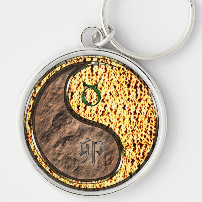 Taurus & Fire Rabbit Key Ring (Front)