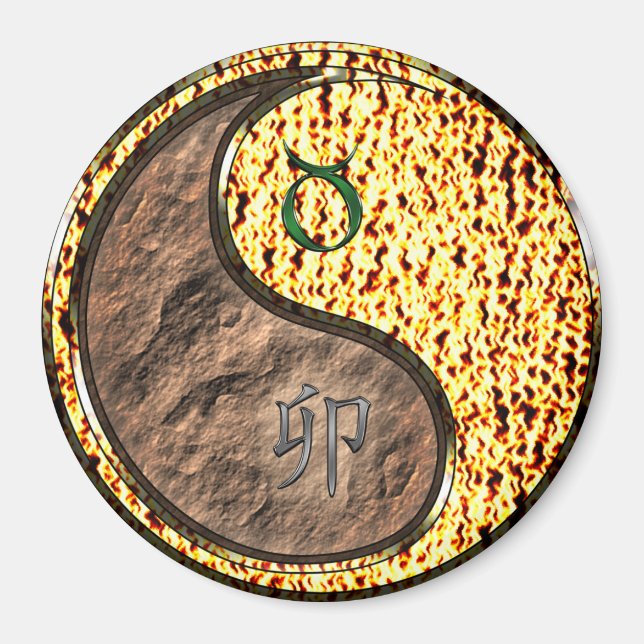 Taurus & Fire Rabbit Magnet (Front)