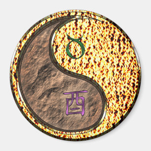 Taurus & Fire Rooster Magnet
