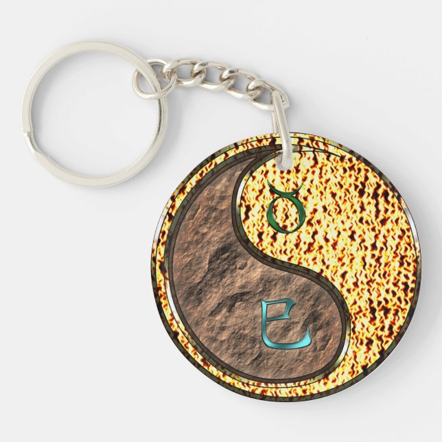 Taurus & Fire Snake Key Ring (Front)