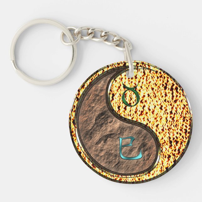 Taurus & Fire Snake Key Ring (Front)