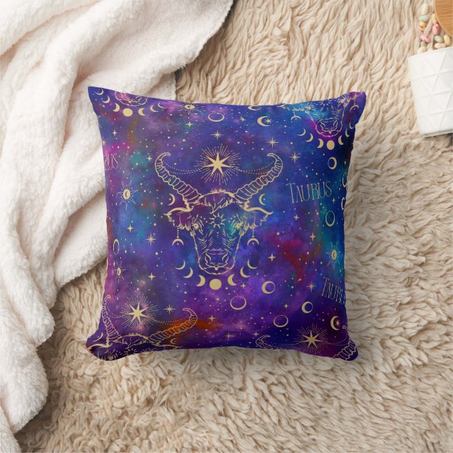 Taurus Galaxy Throw Pillow (Blanket)