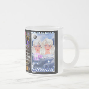Taurus Gemini  zodiac cusp small glass Frosted Glass Coffee Mug
