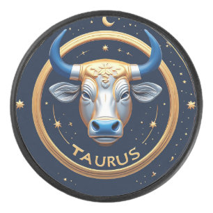 ♉ Taurus Gold Bull Hockey Puck Zodiac Gift ✨