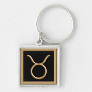 Taurus Gold Symbol Design Premium Keychain