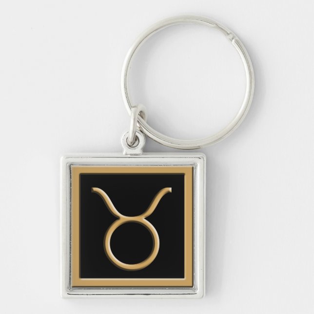 Taurus Gold Symbol Design Premium Keychain (Front)