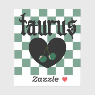 Taurus Gothic Aesthetic Chequered Cherry Art