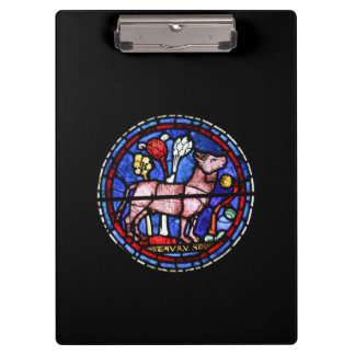 Taurus Gothic Stained Glass Windows - Clipboard