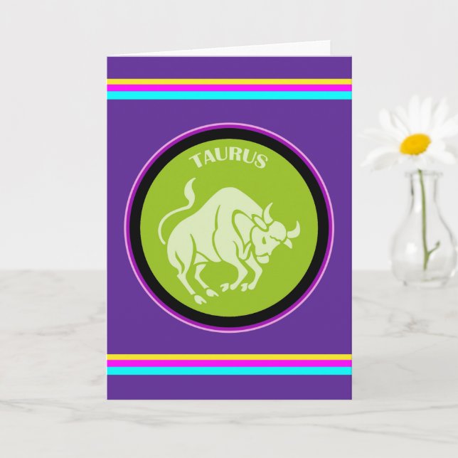 Taurus Greeting Card (Small Plant)